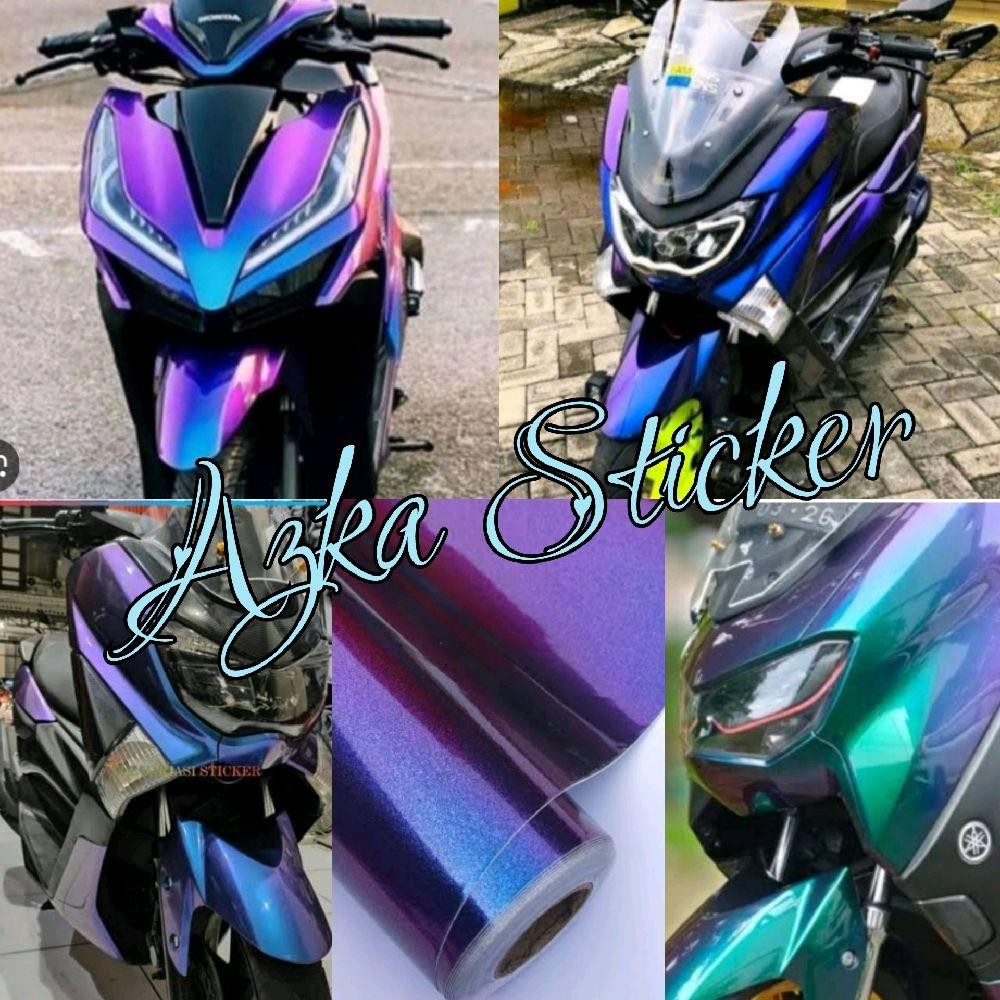 Stiker Skotlet motor bunglon biru setiker sekotlet bunglon hijau comelon