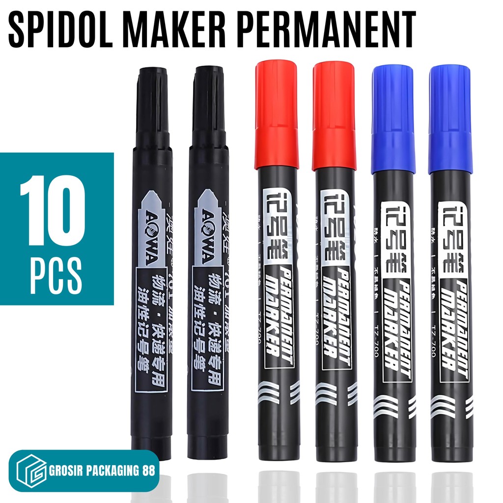 

Spidol Permanent Marker Hitam Merah Biru Tinta Refillable Spidol Papan Tulis Whiteboard Bukan Joyko Tahan Air Anti Luntur