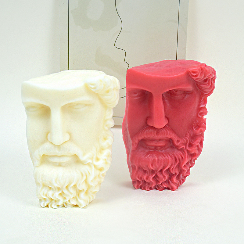 

Michelangelo Statue Silicone Candle Mold 3d Abstract Art Half Face Beard Figure Plaster Crafts Resin Casting Tool Soap Making