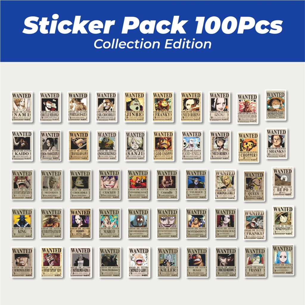 

Hot Stiker Anime Wanted One Piece Lucu Anti Air Stikers Berperekat Waterproof Sticker Decal Buat Motor Helm Buku Journal Koper Casing HP Laptop Botol Minum