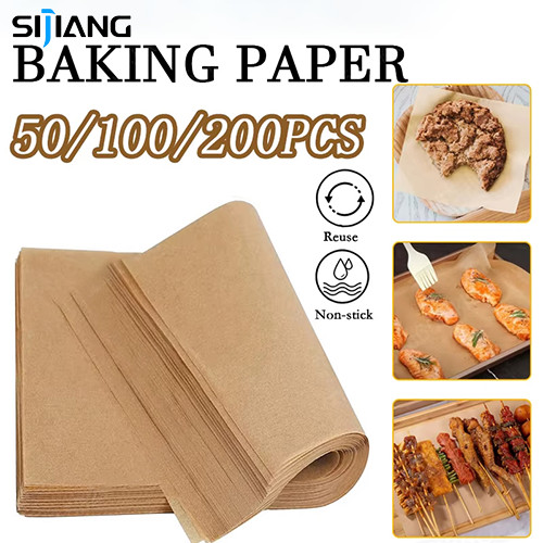 SIJIANG 100pcs Baking Paper/baking Paper Anti Lengket/baking Paper Motif/paper Baking/Kertas Baking 