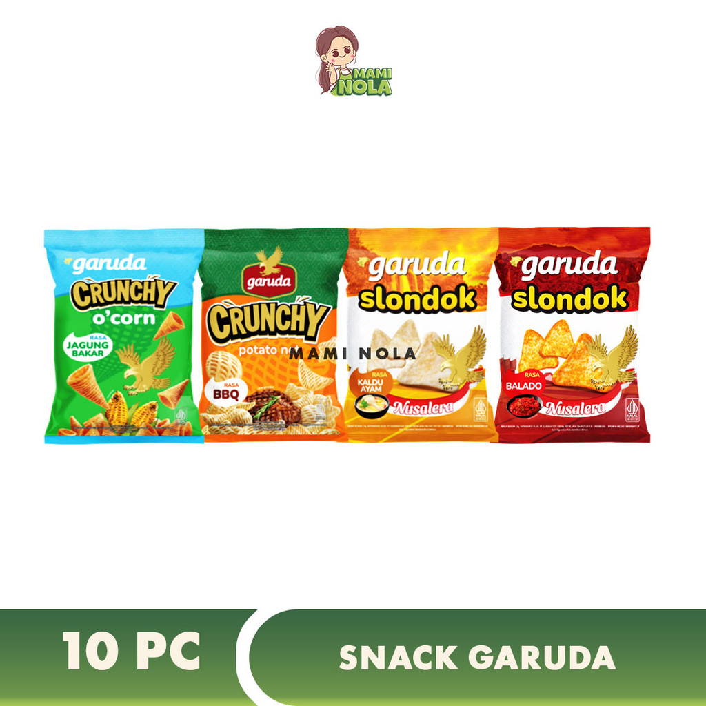 

Garuda Snack Slondok Tornado O'Corn/Potato/Crunchy Bee Puffy isi 10pc