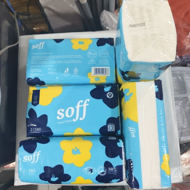 

tisu wajah, 180 sheet | 2 ply, by soff (1pcs)