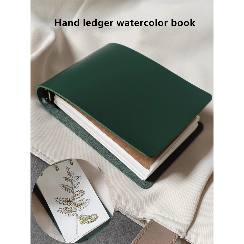 

Leather Cover Mini Watercolor Book 300g Thick Inner Page Art Supplies Students Outdoor Watercolor Painting Graffiti Sketchbook