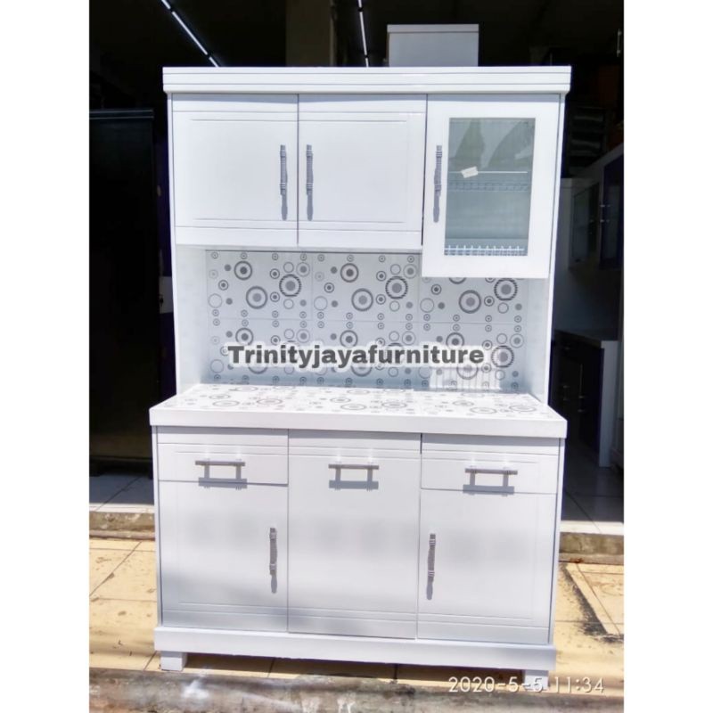 Lemari Sayur  Premium Dapur Rak Piring 3pintu Kayu Tebal  duco