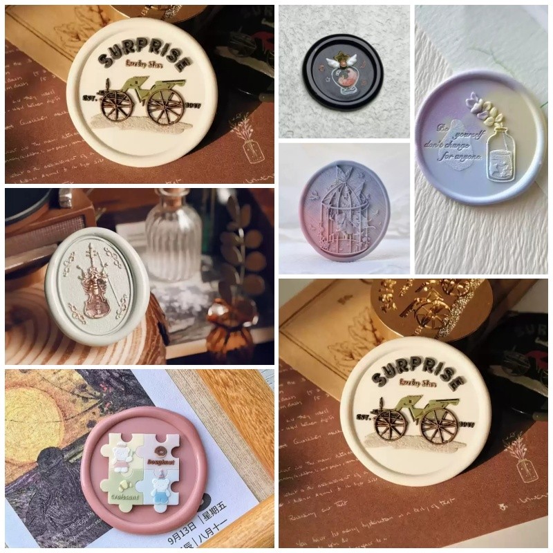 

New Wax Fire Seal Multilayer Carved Chapter Lovely Brass Head Anaglyph Wedding Invitations Envelope Seal Stamp Diy Craft Toys