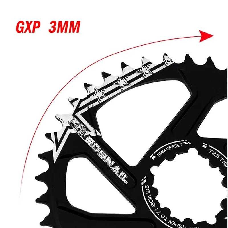 Chainring Chain Ring Snail GXP 32T 34T 36T 38T Offset 3MM Crank GXP X9 XO XX1 Direct Mount Sram Semu