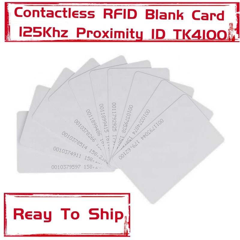 10P 125Khz Contactless smart chip atm white card ID chip white pvc card RFID Blank Card For Access C