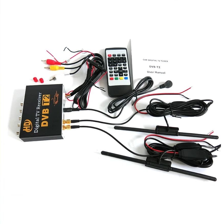 HD DVB-T2 MPEG4 TV Receiver Box Tuner Dual Antenna Car Mobile Digital Tv Box for RU  AU EU South Afr