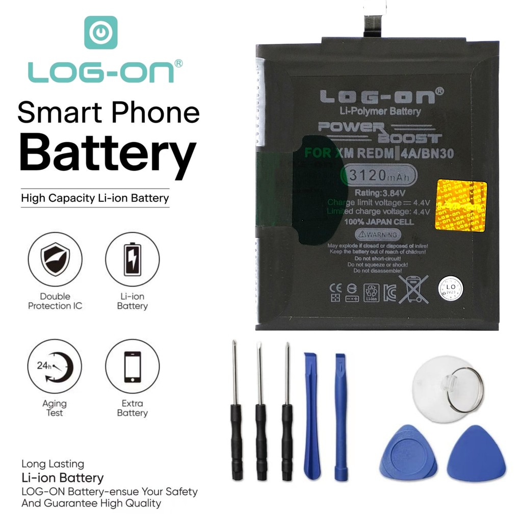 LOG ON BATERAI XIAOMI REDMI 4A BN30 BATRE POWER BOOST BATTERY