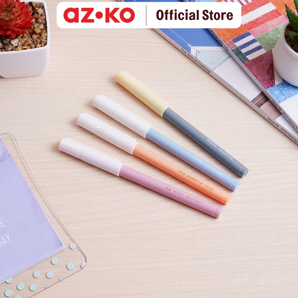 

AZKO Ataru Set 4 Pcs Pulpen Hitam Happy Motivation