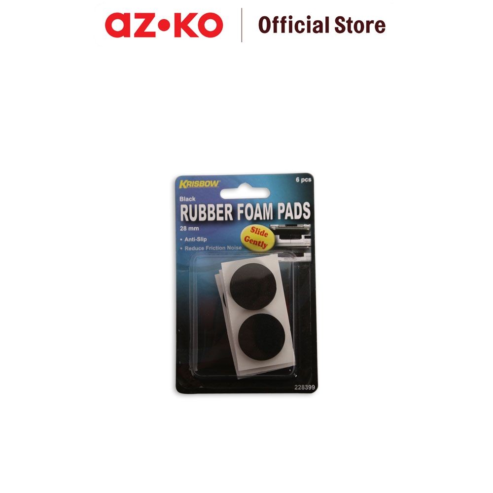 AZKO Krisbow Alas Kaki Elektronik Busa 2.8 cm 6 Pcs - Hitam Glide Self-Adhesive Alas Bumper Kaki Ele
