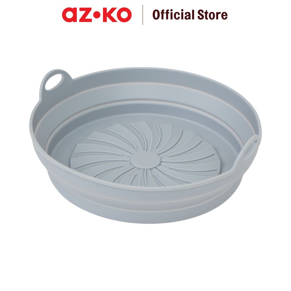 AZKO Kris 22 cm Silicon Air Fryer - Abu-Abu Muda Alat Masak Goreng Pembuat Makanan Penggoreng Tanpa 
