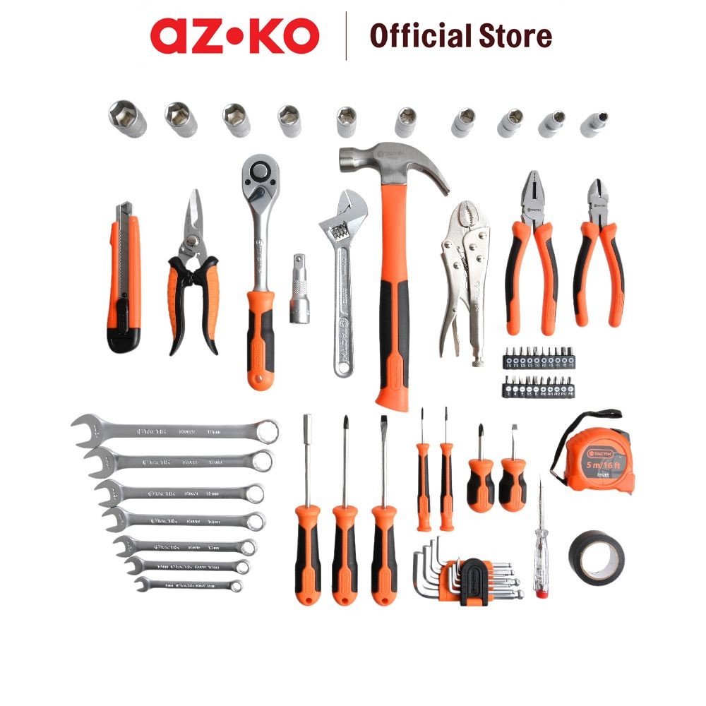 AZKO Tactix Set Perkakas Rumah Tangga Set Tool Kit Hand Tool Perkakas Rumahan
