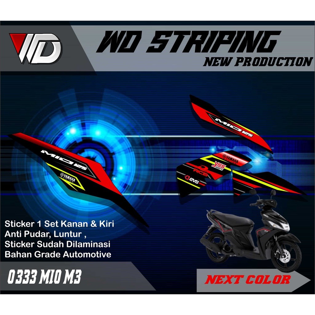 0333 Stiker Striping Yamaha Mio M3 Variasi Terlaris 2022