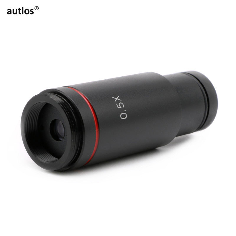 0.5X C Mount Microscope Adapter 23.2mm Electronic Eyepiece Reduction Lens 0.5X Microscope Relay Lens