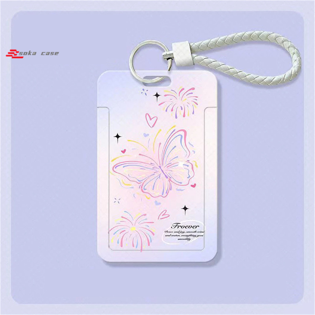 

Soka Case ID Card Holder Motif Kupu Kupu Merah Muda Biru Yang Bergaya Korea | Tempat Pelindung Kartu Nama Photocard Sekolah Kantor Photocard Photo Card