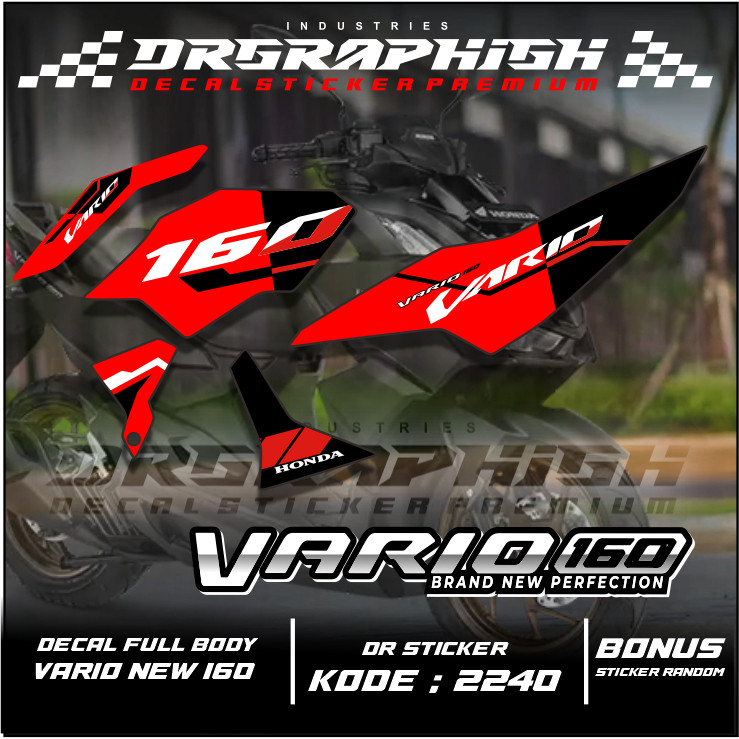 Striping Terbaru Motor Honda Vario 160 Variasi Stiker Motor Vario 160