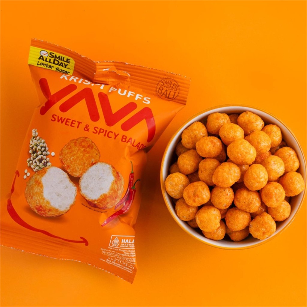 

Yava - Krispi Puffs Sweet & Spicy Balado 35g ( Snack Puff Vegan )