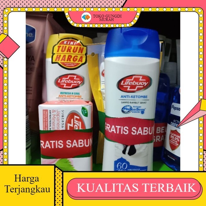 Lifebuoy Shampoo 155ml Botol (Gratis Sabun Batang Lifebuoy)