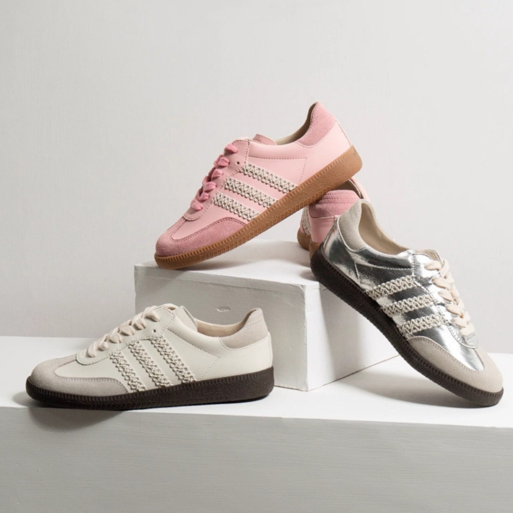 [COD & READY] Ellrose Gaya baru Sepatu Fashion Samba Wanita/Sepatu Renda Retro/Sepatu Olahraga Kasua