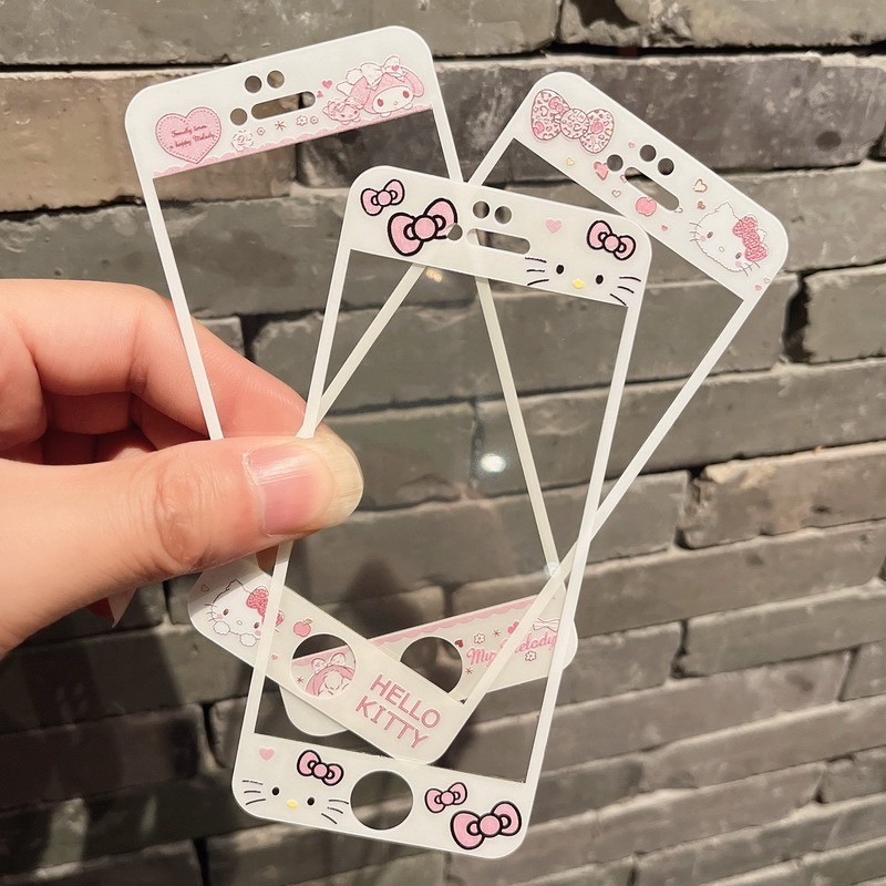 HQ Glass Screen Protector Case for Iphone 4 4S 5 5S Sanrio Hello Kitty Kuromi Melody Cinnamoroll Cut