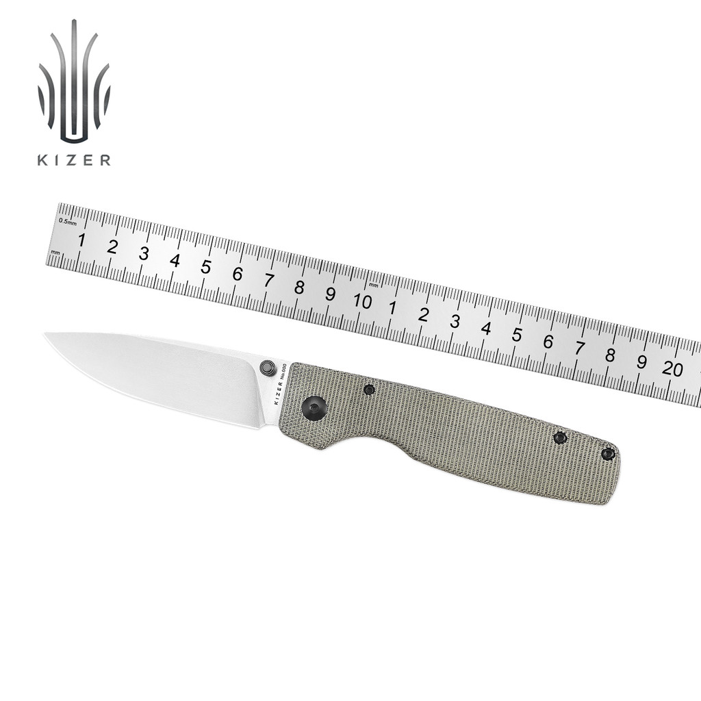 Kizer Survival Knife Original XL V4605C1/V4605C2 Micarta/Aluminium Handle with 154CM Blade Outdoor E