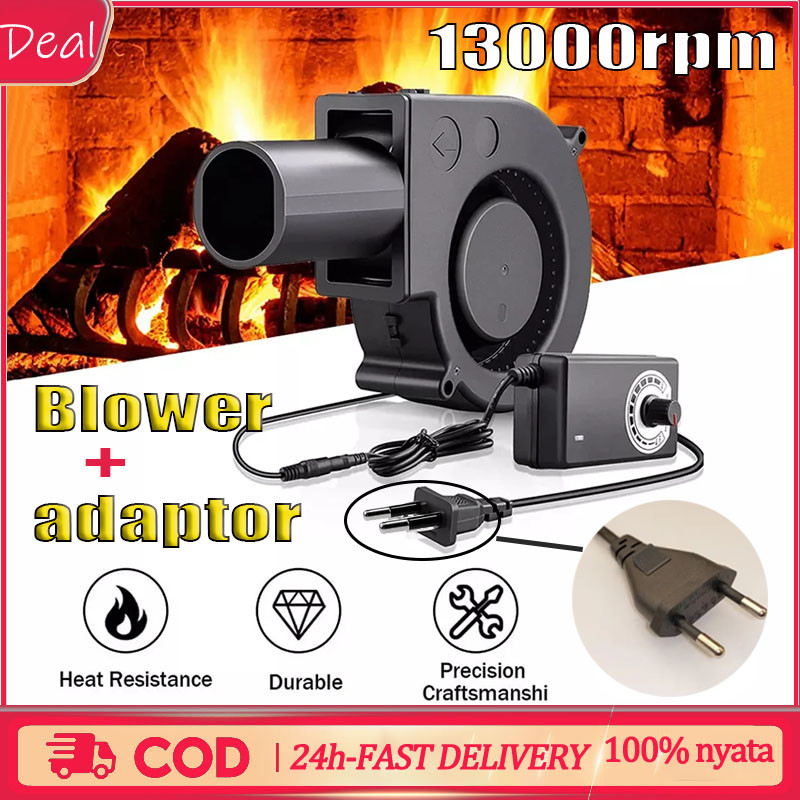 Blower Mini BBQ Kipas 1 Set/Portable Blower Keong Angin Dengan Adaptor/Blower Ac Turbocharger Portab