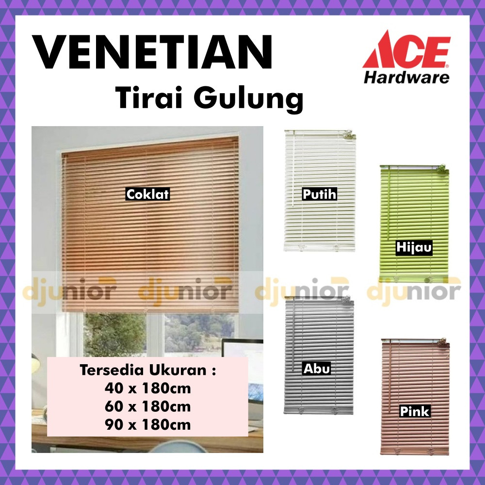 GBM39 ACE FORHOM TIRAI GULUNG LIPAT JENDELA / ROLLER BLIND VENETIAN BLINDS GORDEN 40x180 60x180 90x1