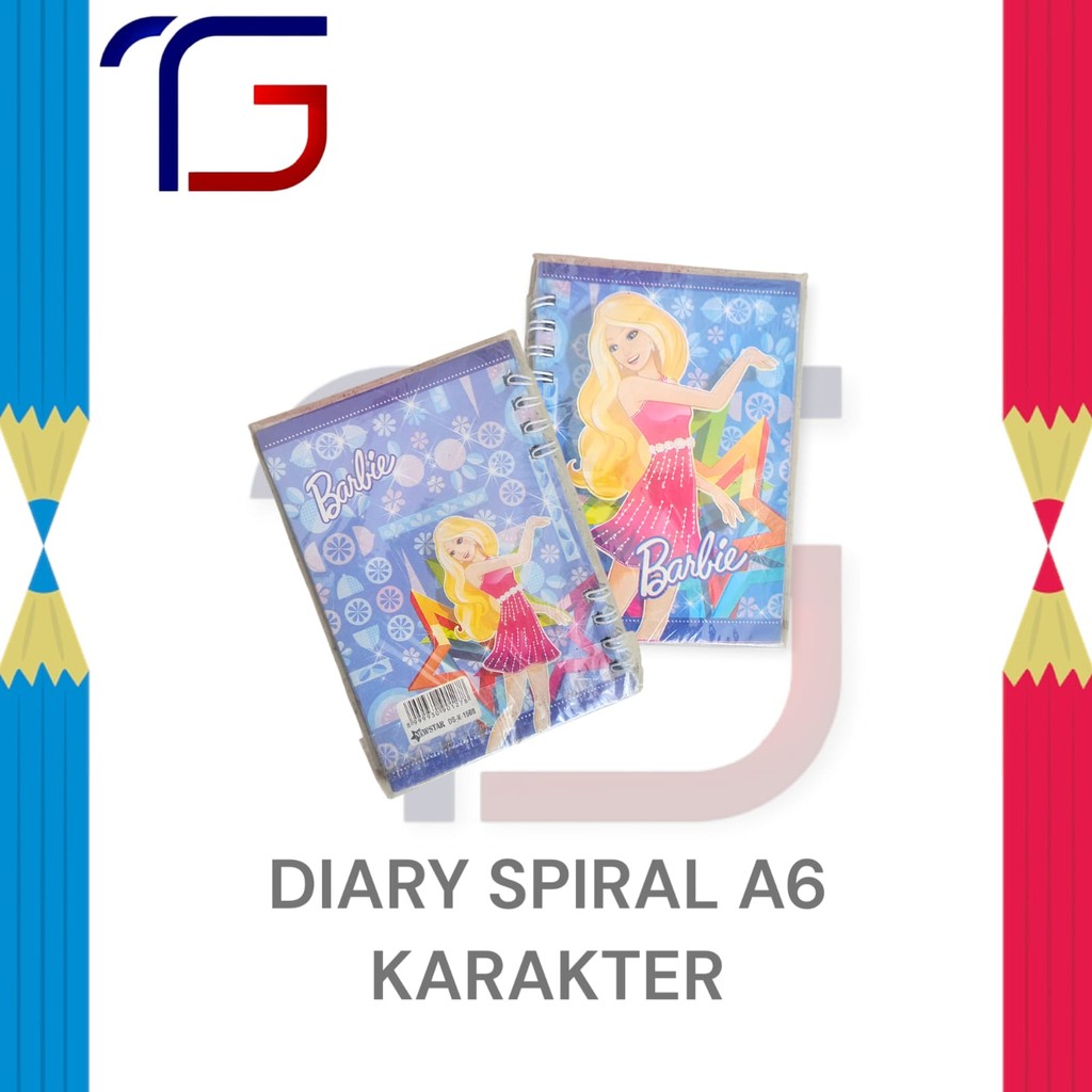 

Diary Spiral A6 Motif Karakter Barbie k-1508