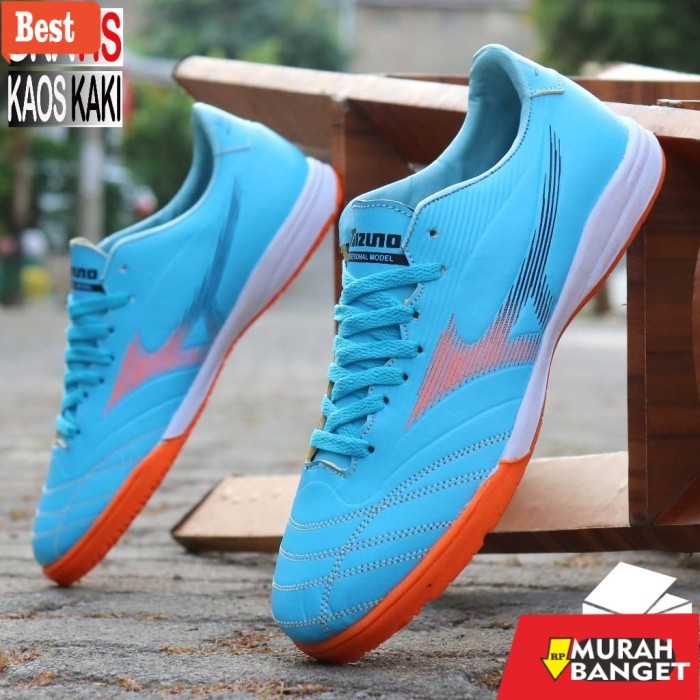 rekomendasi sepatu futsal sepatu pria olahraga futsal mizuno sol karet mentah 39-43 - hitam sol gum,