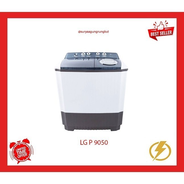 MESIN CUCI LG 2 TABUNG 9 KG LOW WATT - P 9050