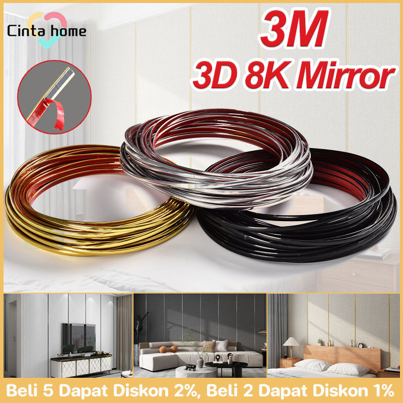 3M List Plat Strip Mirror Gold  Silver List Plat Strip Hairline List Plat Strip Hairline StickerStik