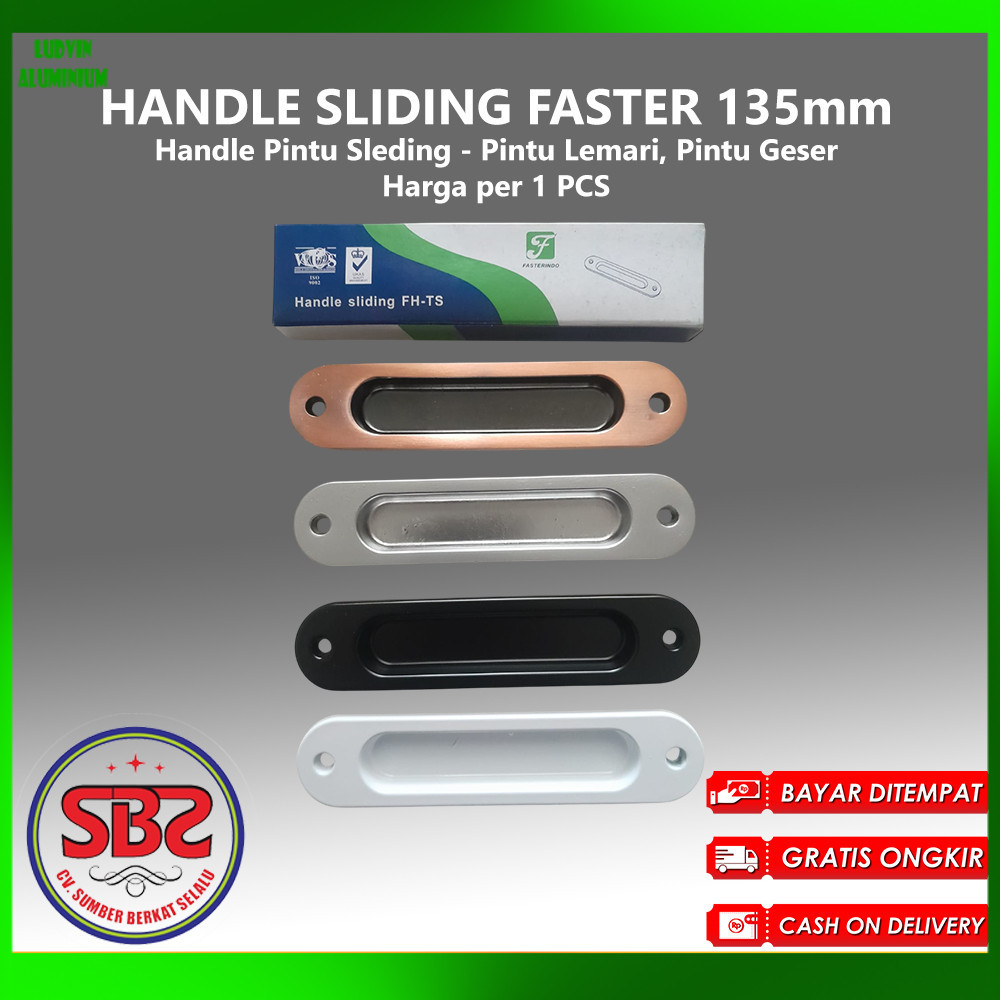 Handle Sliding Faster 135 mm - handel tanam -  handle pintu sleding - pintu geser sliding laci & pin