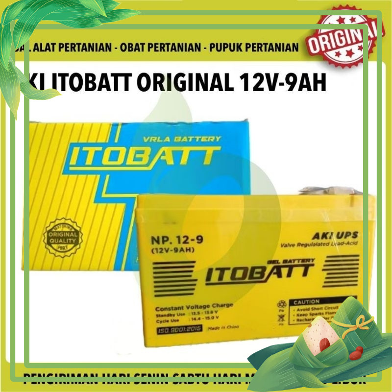 Aki Kering Itobatt 12V 9AH .untuk UPS Tangki Sprayer Elektrik Selis NP 12-9 VRLA Battery Accu Itobat