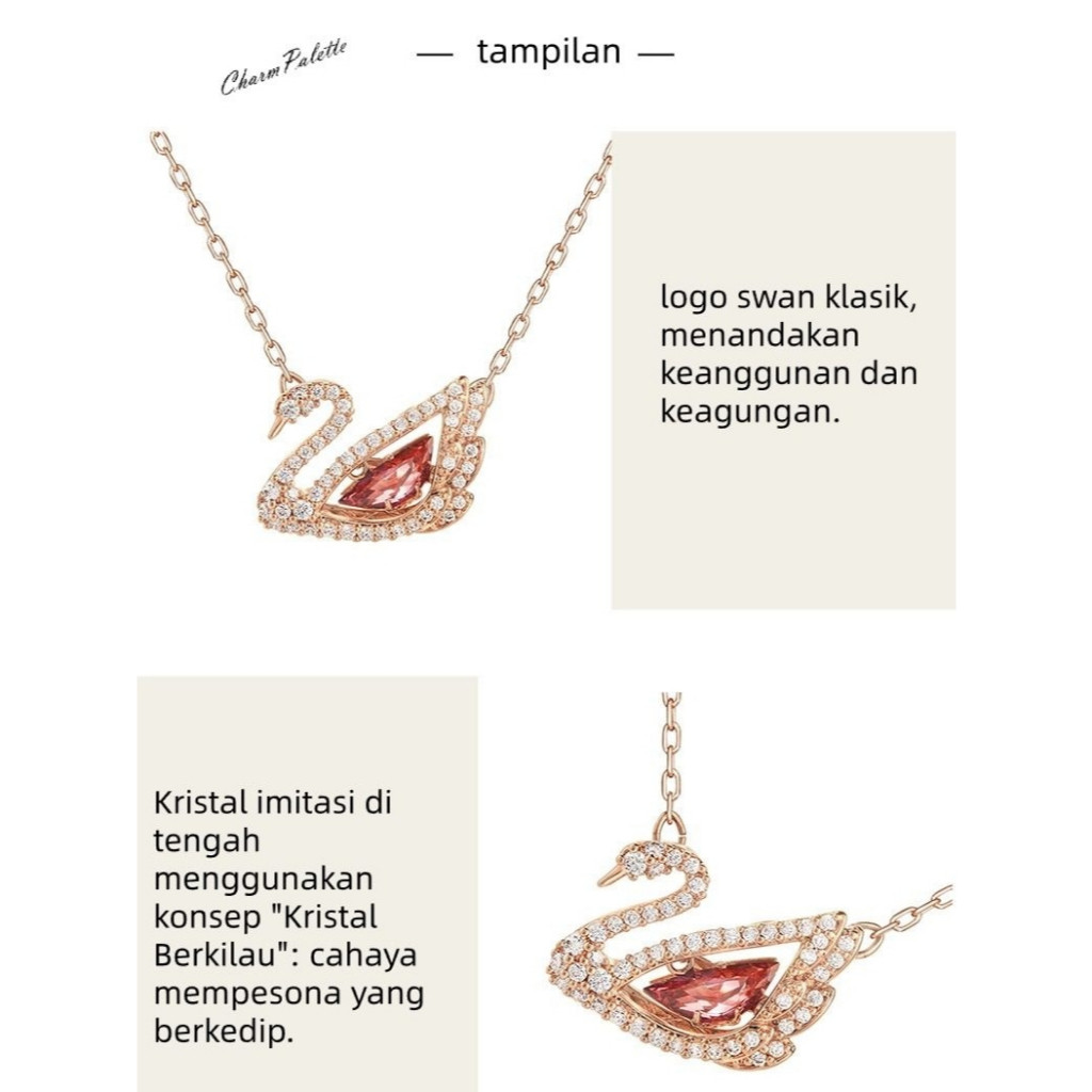 Swarovski DANCING SWAN Swan Kalung Hari Jadi ke-125 Kemewahan Ringan Wanita