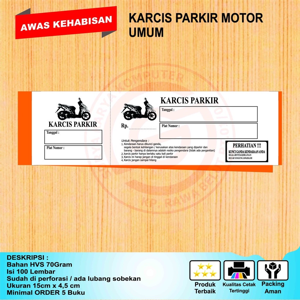 

KARCIS PARKIR MOTOR UMUM