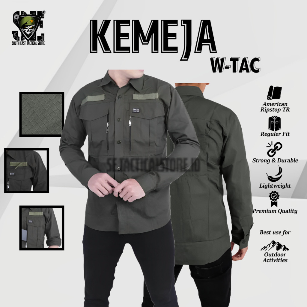 FR54E Kemeja Tactical Outdoor W-Tac Wanita Bahan American Ripstop Pdh Lengan Panjang Premium Origina