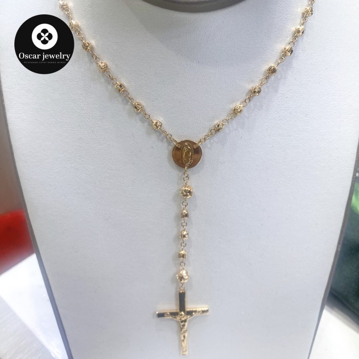Kalung emas kuning 700 Rosario Bunda maria P82T