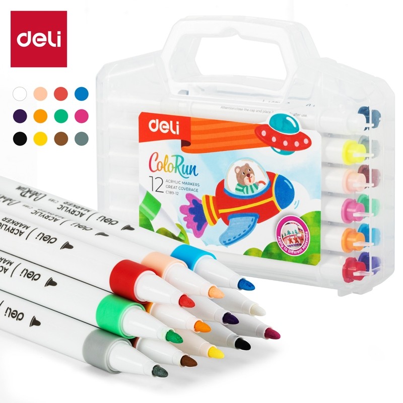 Deli Acrylic Marker / spidol akrilik Deli EC189 12 / 24 warna
