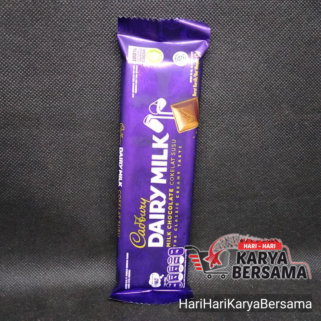 

MAKANAN RINGAN COKELAT BATANG CADBURY DAIRY MILK CHOCOLATE ORIGINAL 62GR