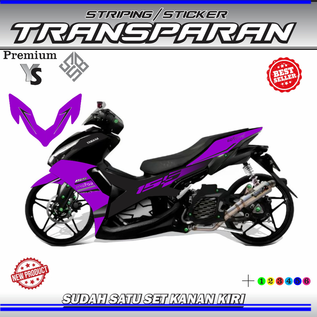 STRIPING TRANSFARAN Striping Transparan Aerox New 155 Connected Thailand Terbaru
