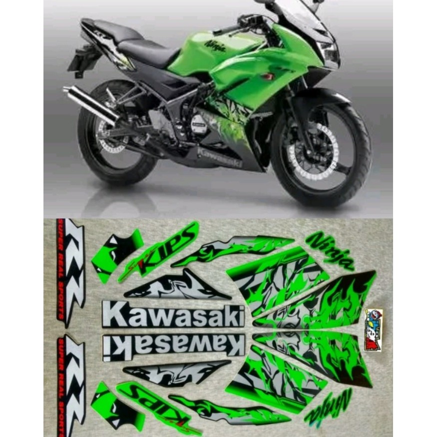 STRIPING NINJA RR HIJAU 2013 ORI KAWASAKI POLET STIKER