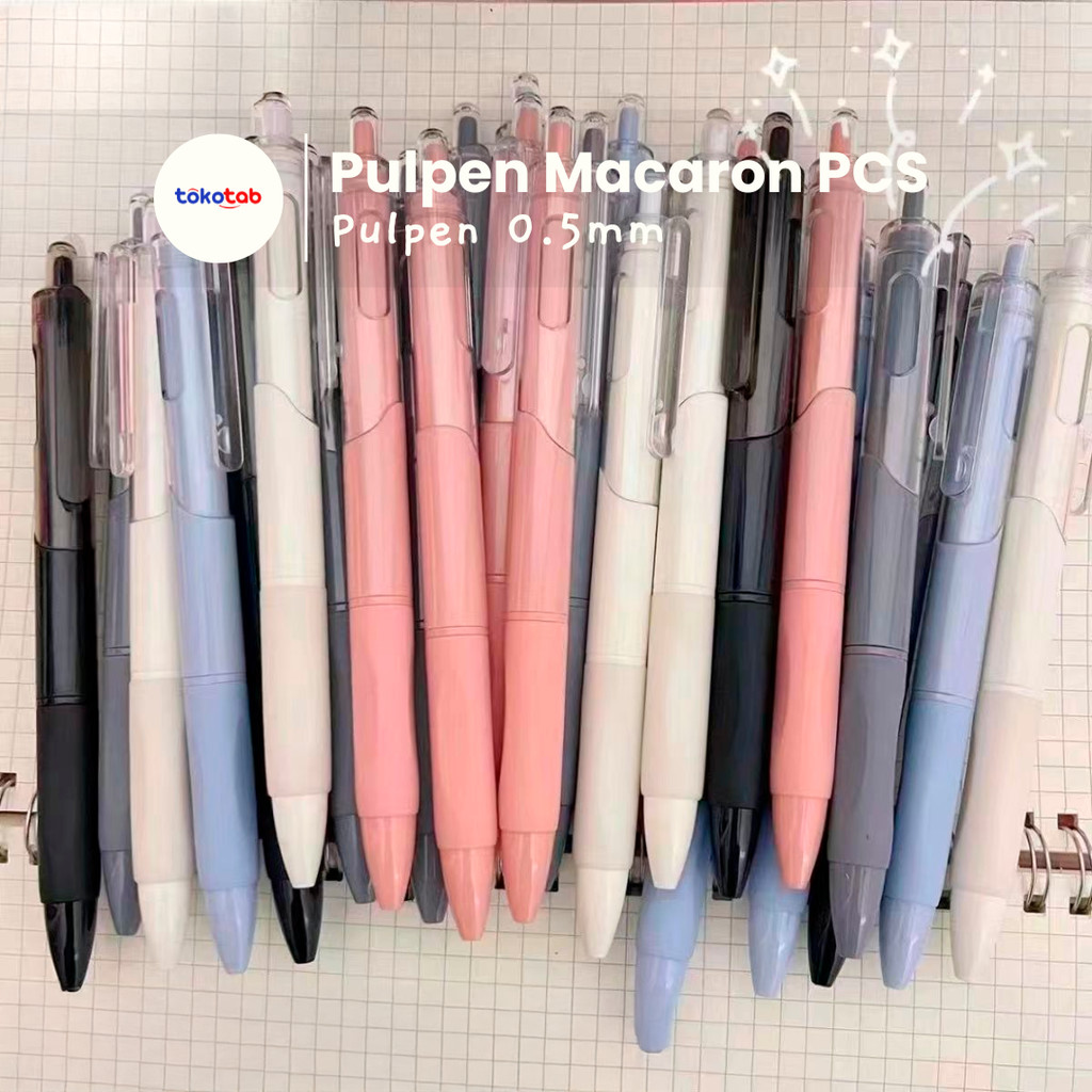 

Tokotab - [PCS] Pulpen P 0.5mm Pena Hitam Pena Tinta Cepat Kering Macaron Color Push Type Gel Pen Simple Student Brush Pen Ball Pen