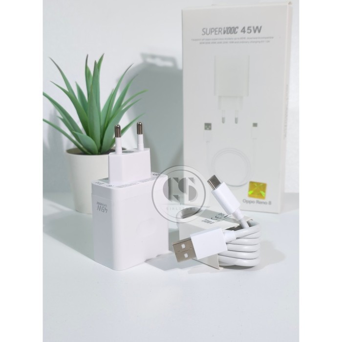 Charger Oppo 45 Watt Original 100% Usb Type C Supervooc Fastcharging - Charger Oppo 45 Watt