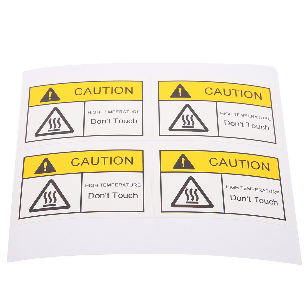

4 Pcs High Temperature Warning Label Hot Surface Do Not Touch Safety Stickers Signs The