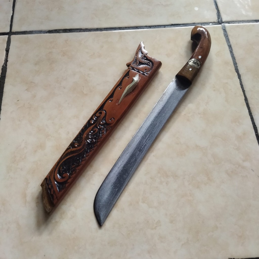 GOLOK BAJA CIBATU ASLI golok tebas full ukir golok serba guna 35cm full tang baja per