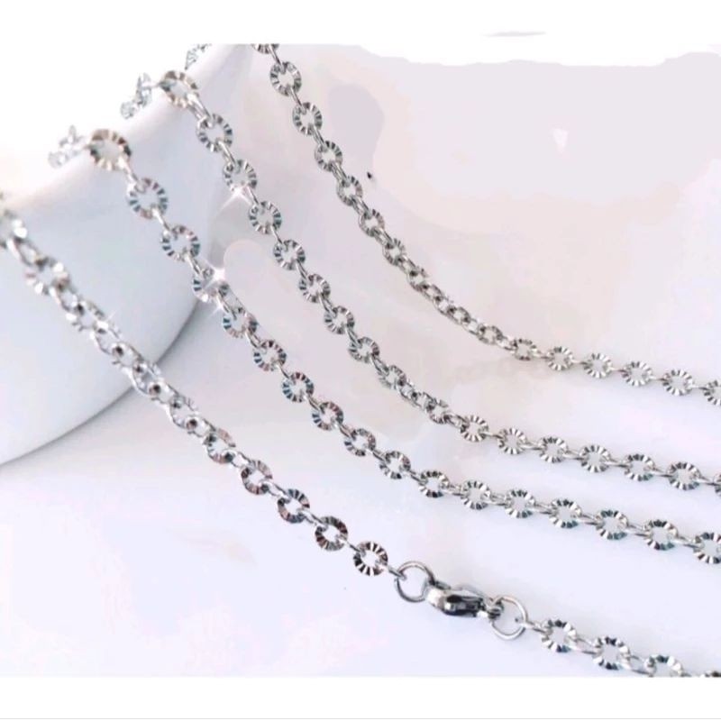 4s Grosir Solo || KALUNG SILVER RHODIUM RANTAI NORI  ANTI KARAT&LUNTUR COCOK UNTUK PRIA&WANITA TERLA