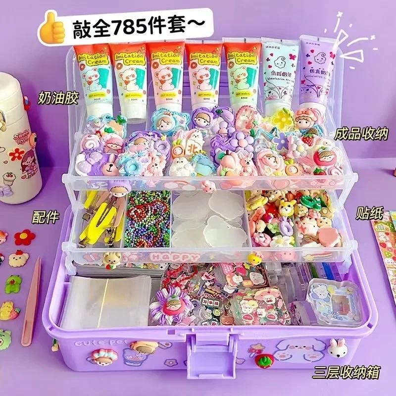 

Kawaii Cream Guka Sticker Set Stickers diy Materials Pack Storage Box Hand Ledger Material Pack Handicraft Works Making toys