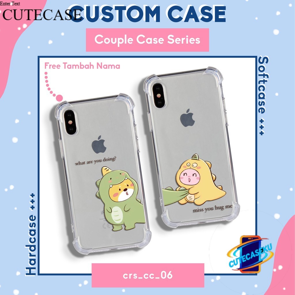 Case HP Custom Couple Design Termasuk 2pcs Softcase Blackmatte / Anticrack